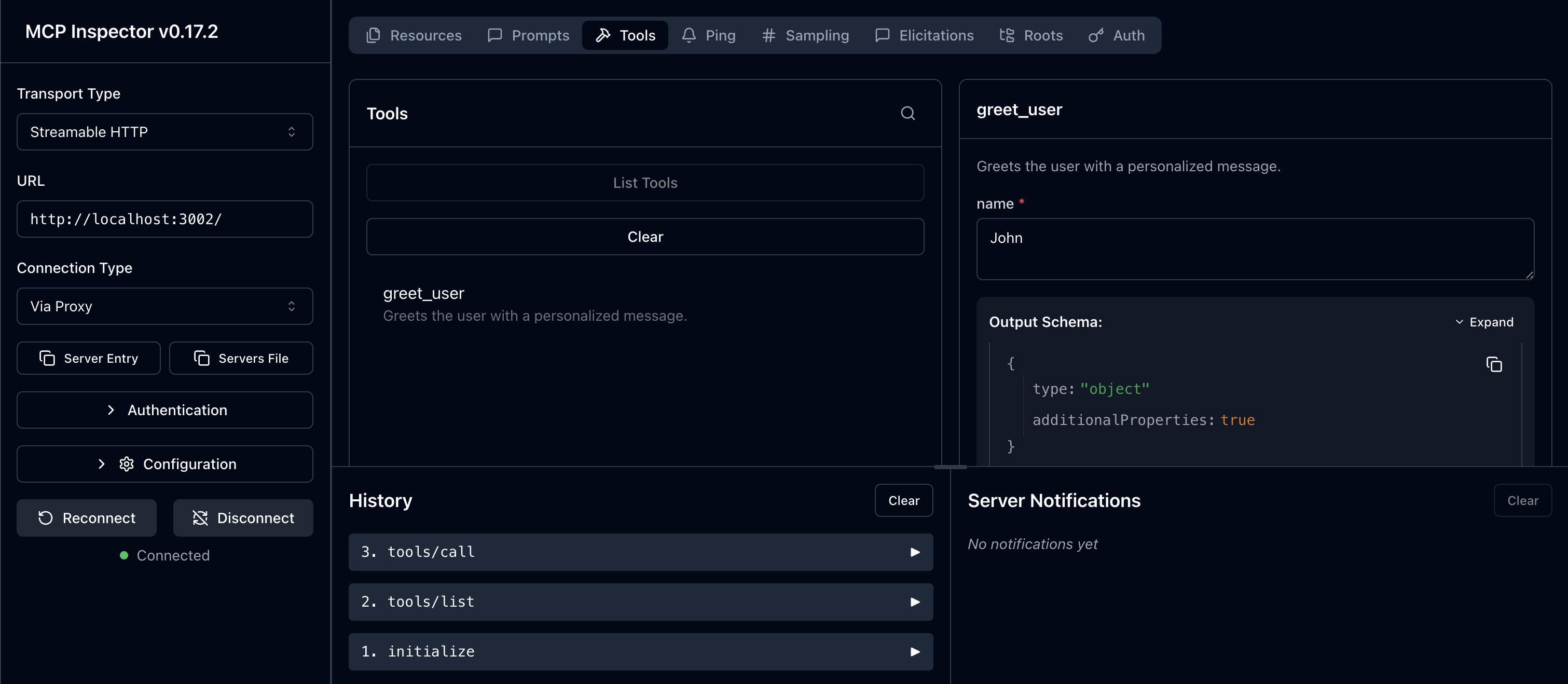 MCP Inspector Google